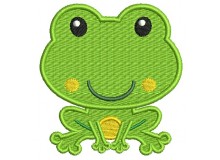 Stickmuster - Frosch lachend